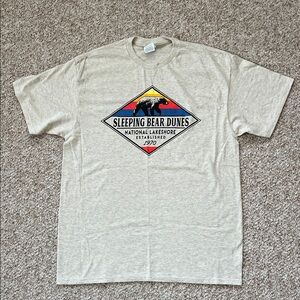 Sleeping Bear Dunes Beige / Light Heather Tan T-Shirt - Size Large